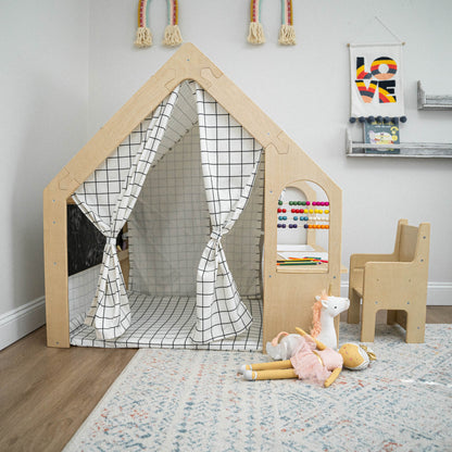Flair | Wooden Indoor Playhouse for Toddlers with Desk and Chair