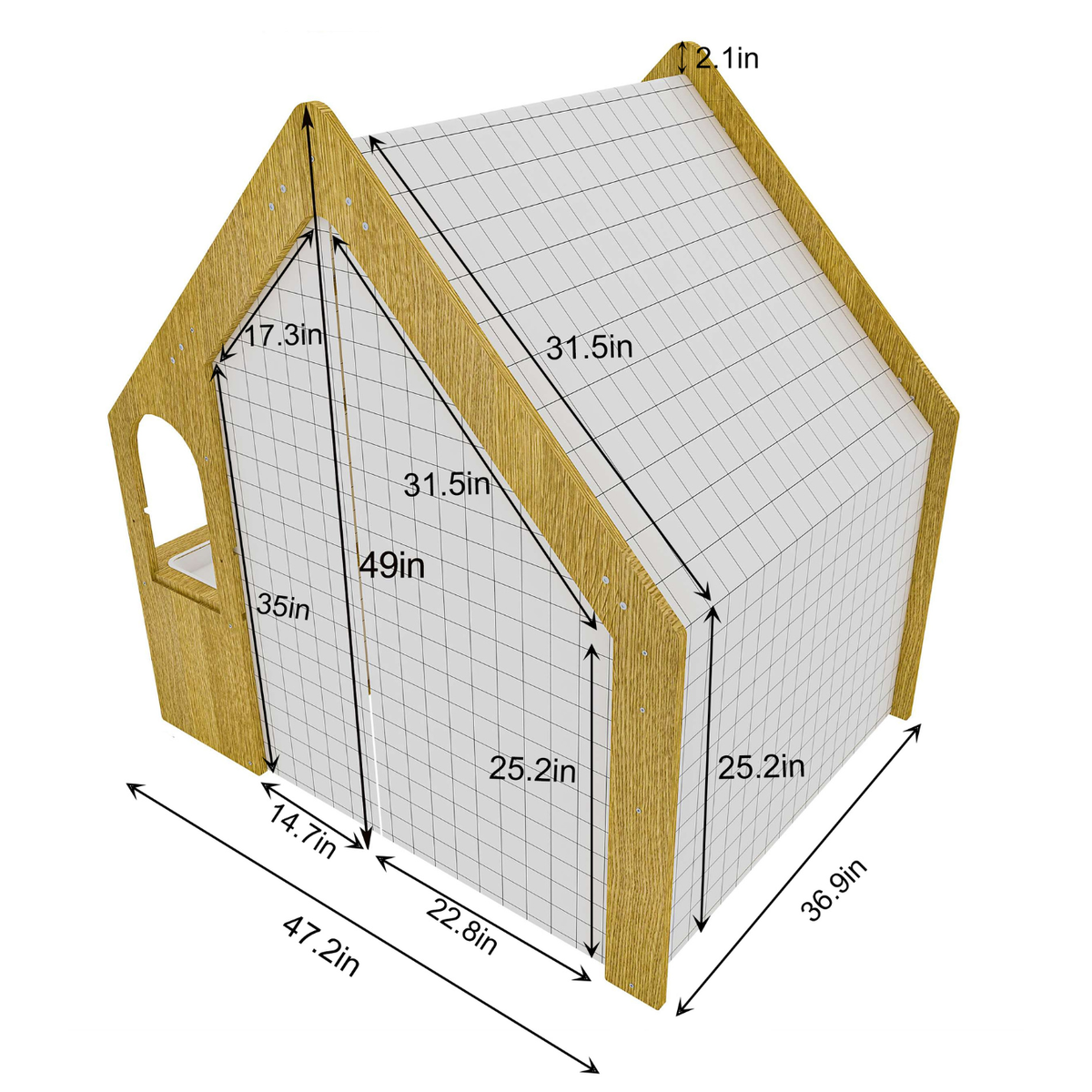 Flair | Wooden Indoor Playhouse for Toddlers with Desk and Chair