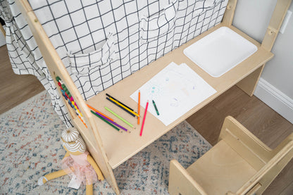 Flair | Wooden Indoor Playhouse for Toddlers with Desk and Chair