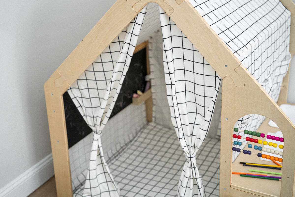 Flair | Wooden Indoor Playhouse for Toddlers with Desk and Chair