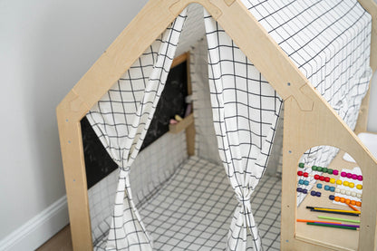 Flair | Wooden Indoor Playhouse for Toddlers with Desk and Chair