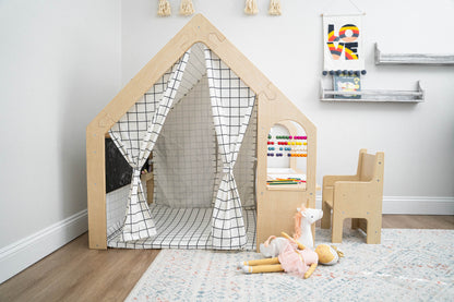 Flair | Wooden Indoor Playhouse for Toddlers with Desk and Chair