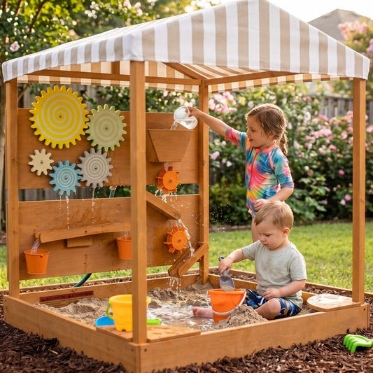 Koa | Outdoor Sensory Table with Water Wall and Play Market