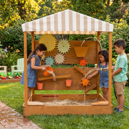 Koa | Outdoor Sensory Table with Water Wall and Play Market
