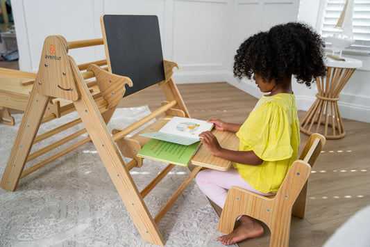Pikler Triangle Desk & Chair Attachment | Toddler Desk with Chalkboard for the Hazel