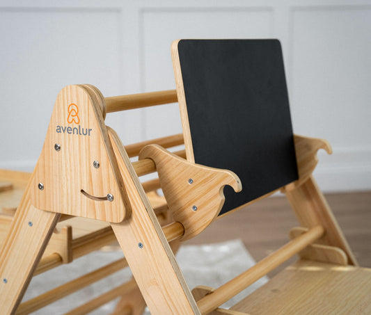 Pikler Triangle Desk & Chair Attachment | Toddler Desk with Chalkboard for the Hazel