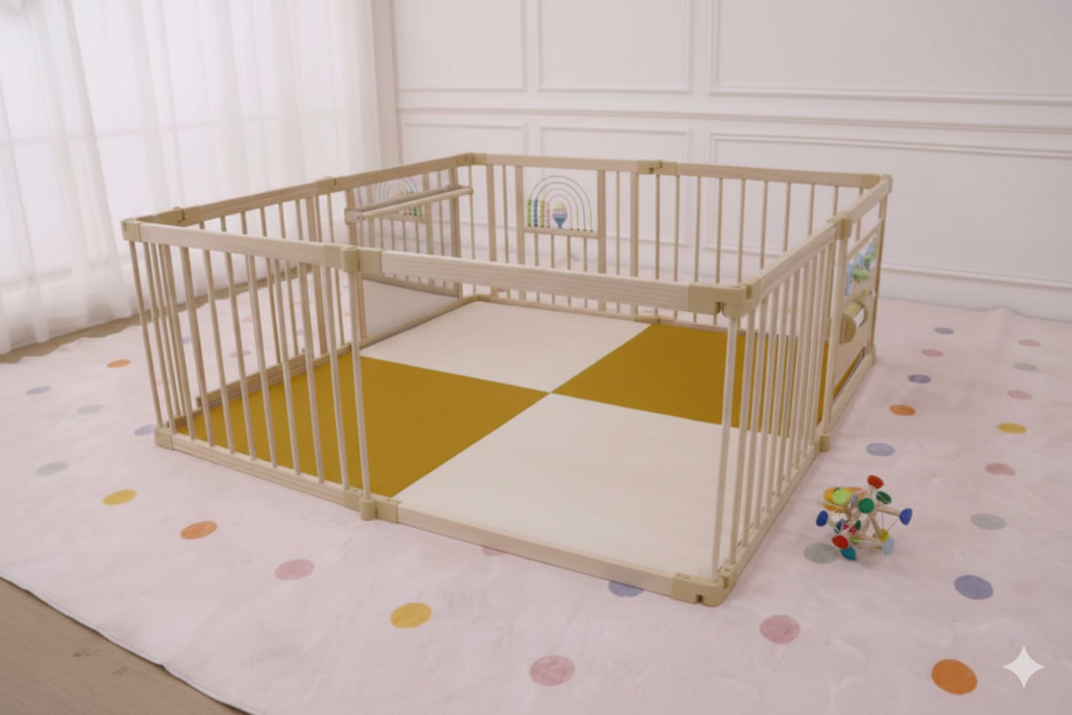Playpen Mat | Thick Foam Baby Play Mat for the 63 x 63 Wooden Playpen