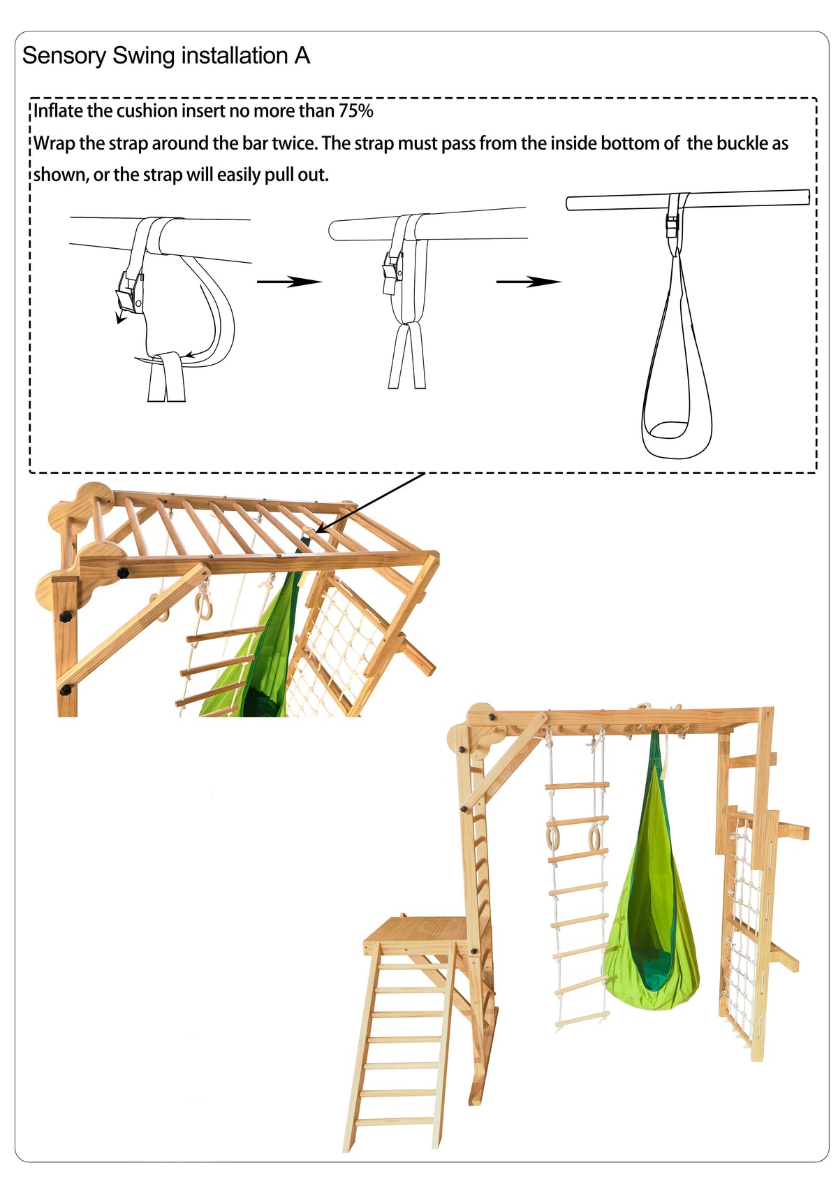 Pod Swing for Kids | Teardrop Hammock Swing for Avenlur Wall Climbers