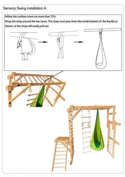 Pod Swing for Kids | Teardrop Hammock Swing for Avenlur Wall Climbers