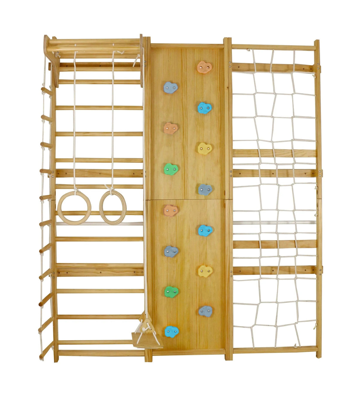 Walnut 95" | 9-in-1 Swedish Ladder Wall Gym and Indoor Climbing Wall