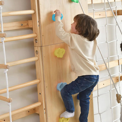 Walnut 95" | 9-in-1 Swedish Ladder Wall Gym and Indoor Climbing Wall