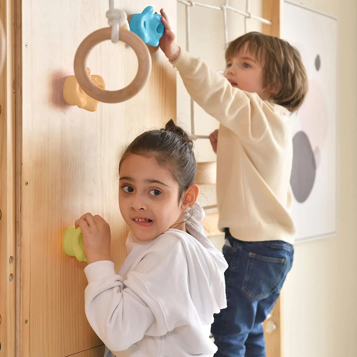 Walnut 95" | 9-in-1 Swedish Ladder Wall Gym and Indoor Climbing Wall
