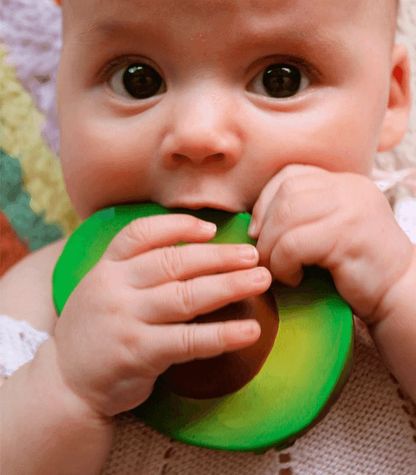 Olie and Carol Arnold the Avocado Natural Rubber Teether Baby Chewing