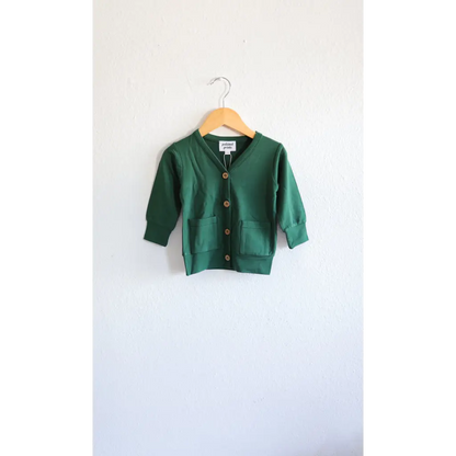 Buttery Soft Forest Green Baby Grandpa Cardigan