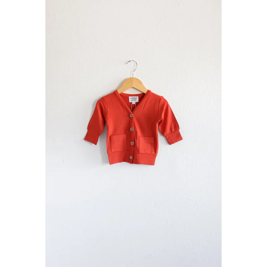 Buttery Soft Red Baby Grandpa Cardigan