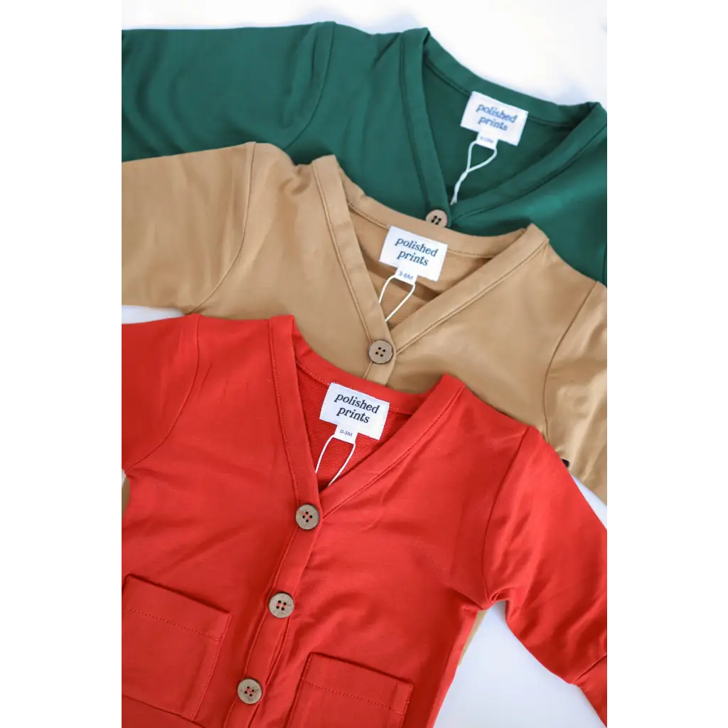 Buttery Soft Red Baby Grandpa Cardigan