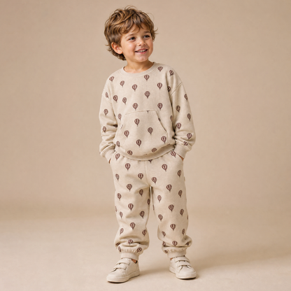 Organic Tee & Pant Slouch Set - Ballon Voyage