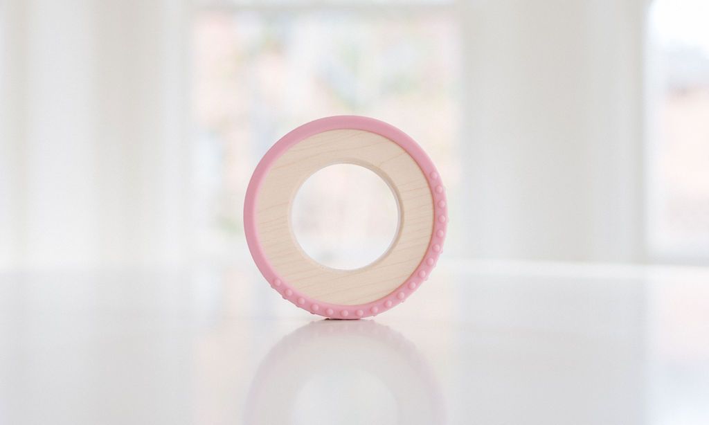 Silicone Wrapped Teether, Rose