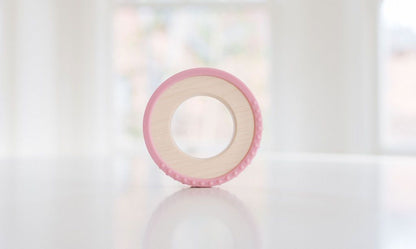 Silicone Wrapped Teether, Rose