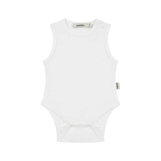 Basic White Sleeveless Bodysuit Product Image Front