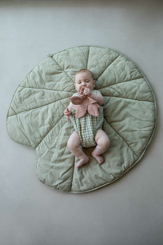Organic Cotton Olive Water Lily Play Mat