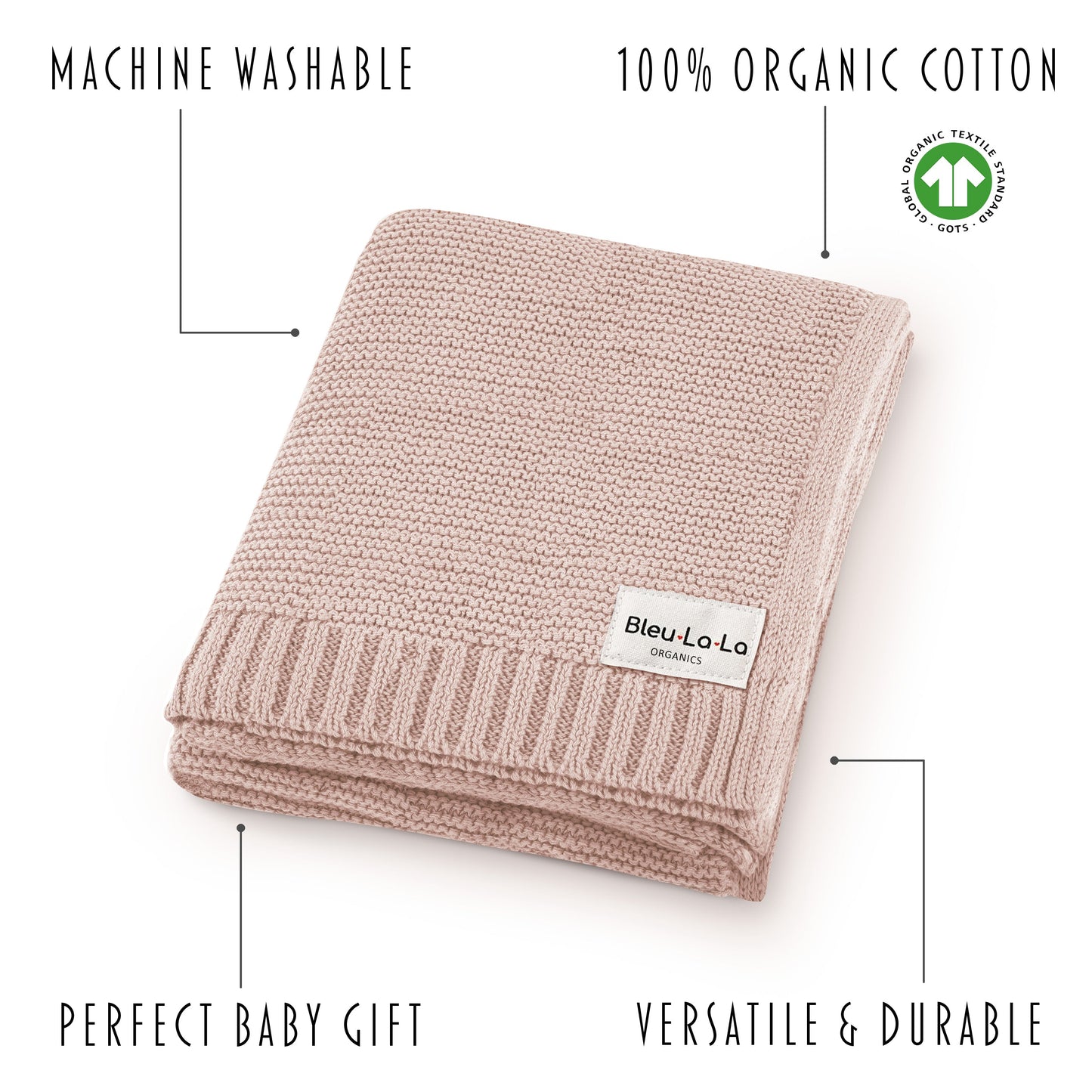 Heritage Knit - 100% Organic Cotton Luxury Knit Baby Swaddle Blanket