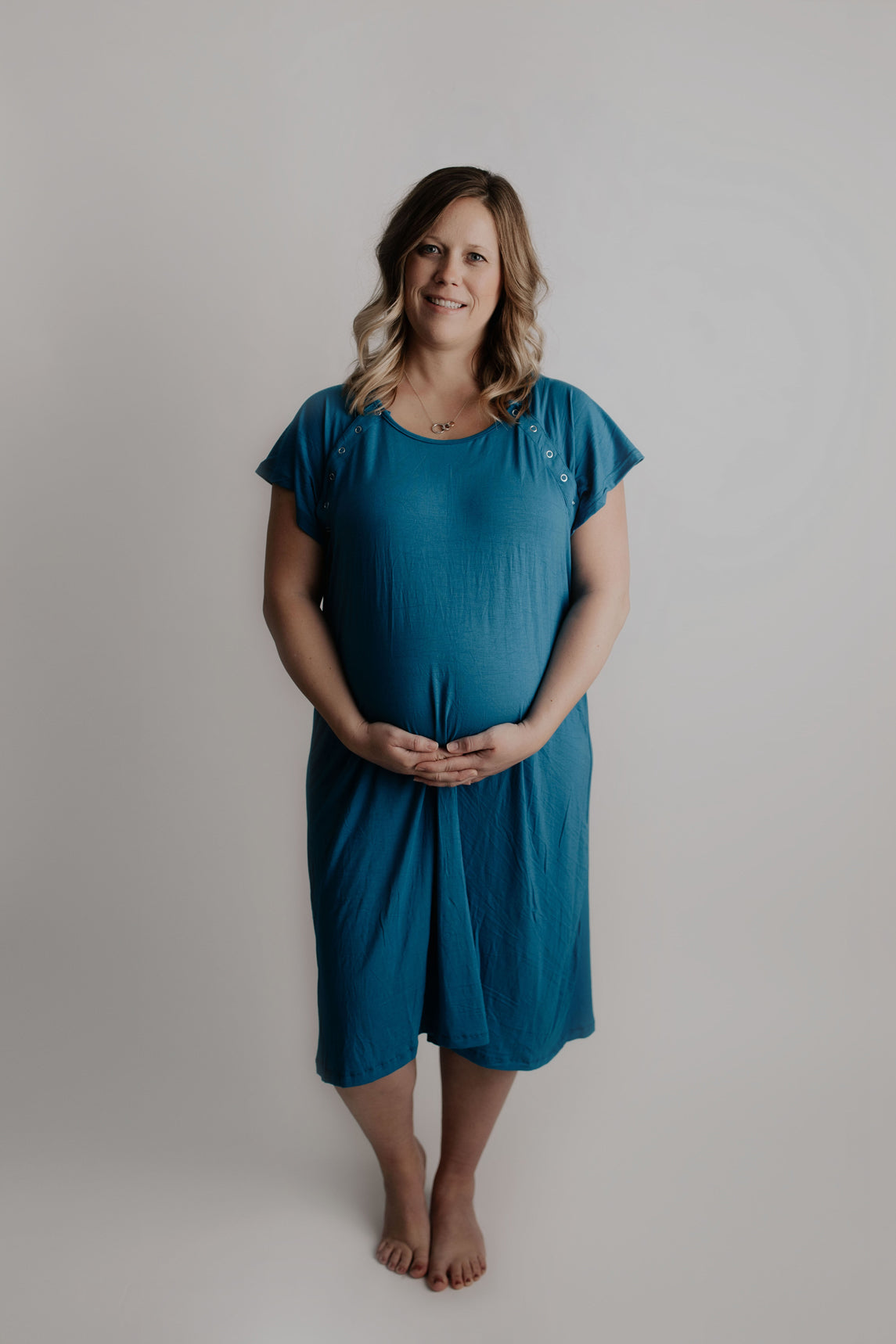 Blue Mommy Labor and Delivery Nursing Hospital Gown