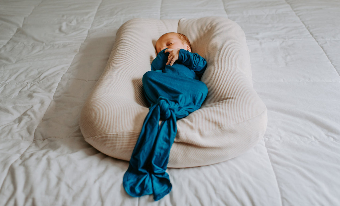 Blue Knotted Newborn Baby Gown