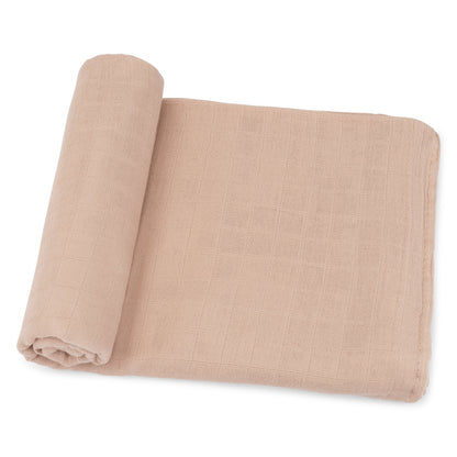 Muslin Swaddle Blanket, 47” x 47” in Blush, 1 Pack