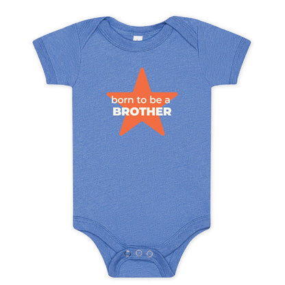 100% Airlume Combed, Ring-Spun Cotton Onesie  - Born to Be a Brother (Size 3-6 mo)