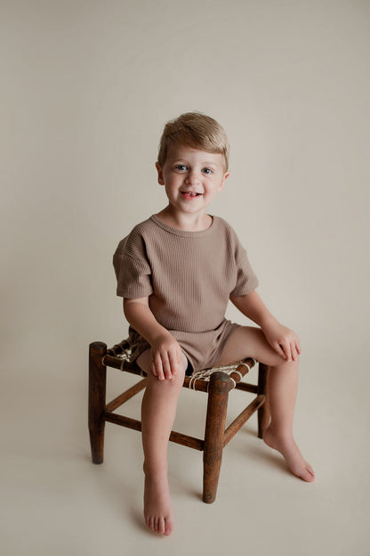 Cocoa Sands Brown Waffle Two Piece Set