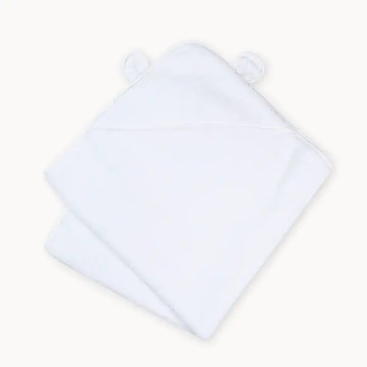 Organic Cotton Hooded Towel, White