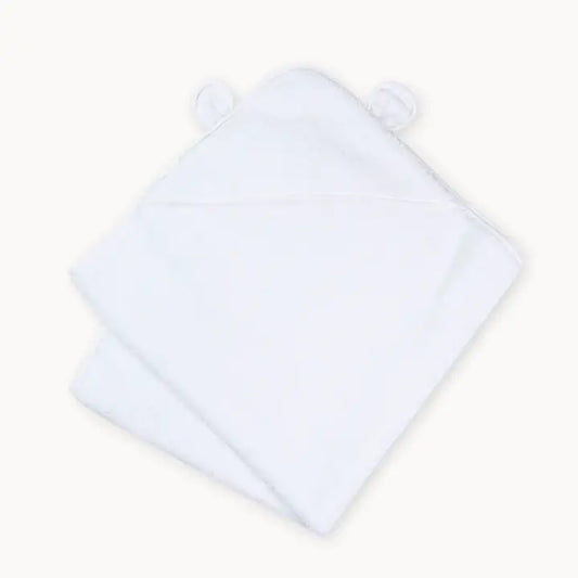 Organic Cotton Hooded Towel, White