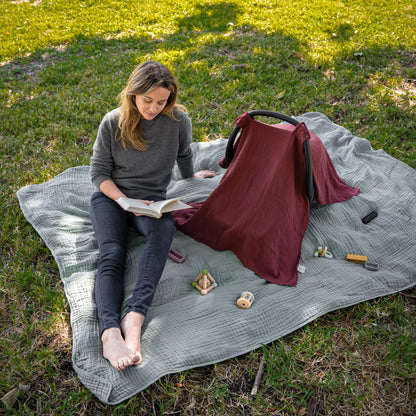 Baby Car Seat Cover in Wine