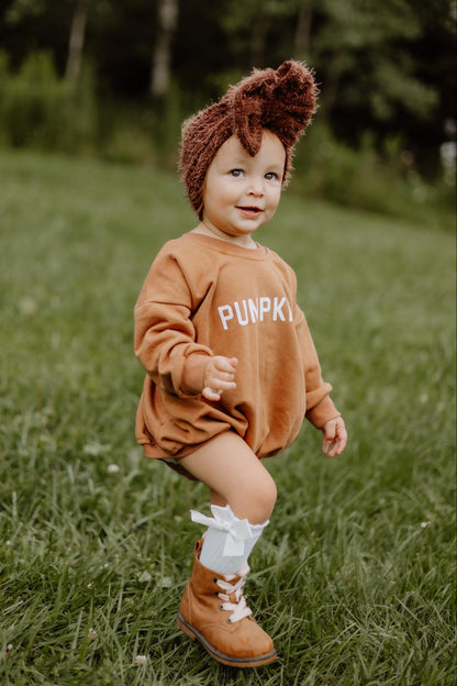 Pumpkin Sweatshirt or Sweatshirt Romper - Cream or Orange