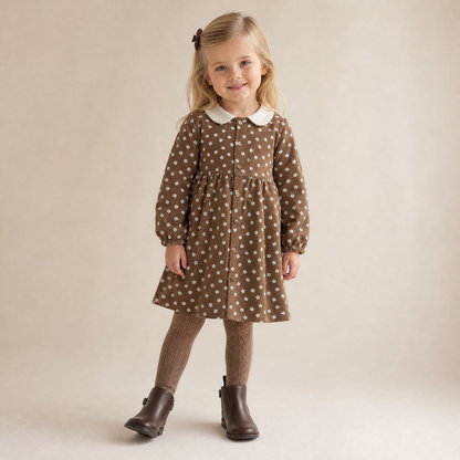 Organic Collared Dress - Chestnut Bloom