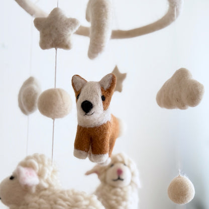 Corgi and Sheep Baby Mobile