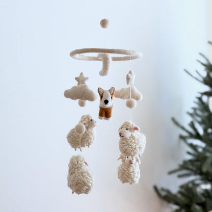 Corgi and Sheep Baby Mobile