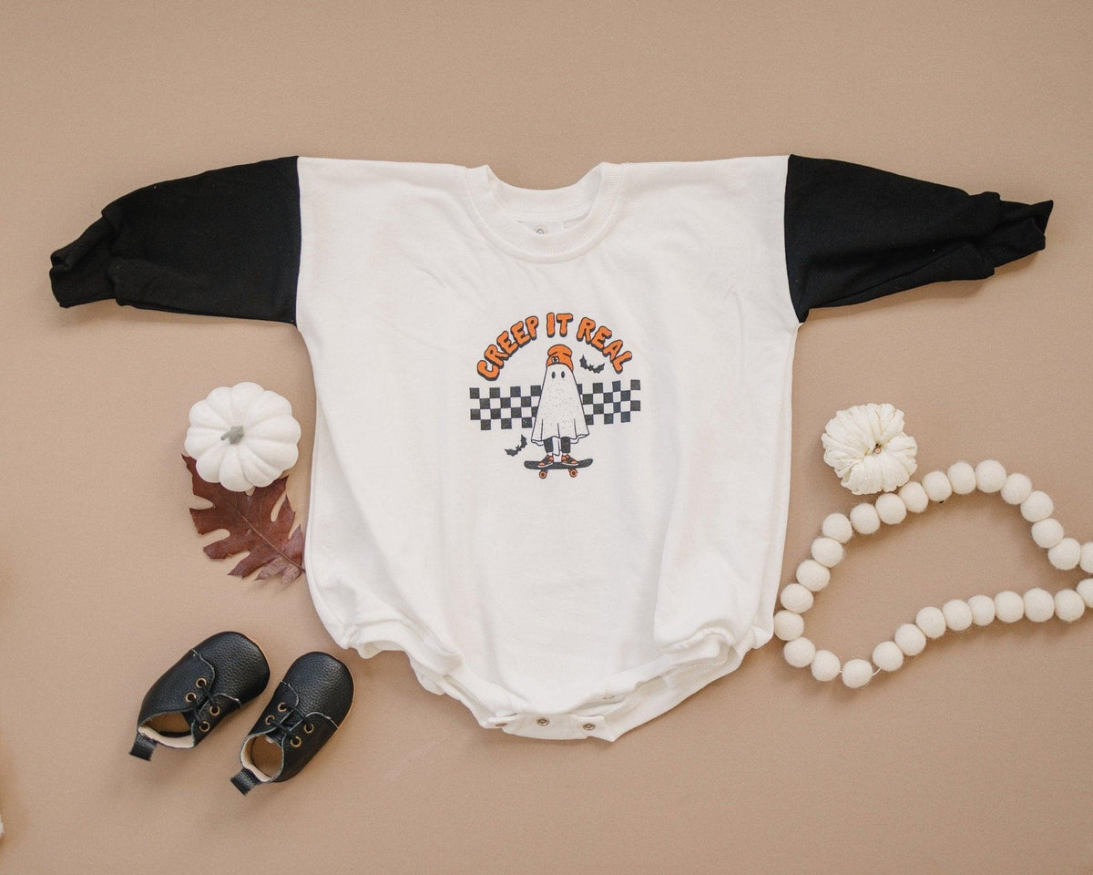 Creep It Real Halloween Sweatshirt Romper - more colors