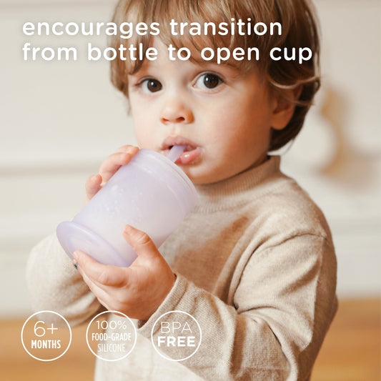 Infant Straw Cup, Silicone Training Cup with Straw Lid (5oz)