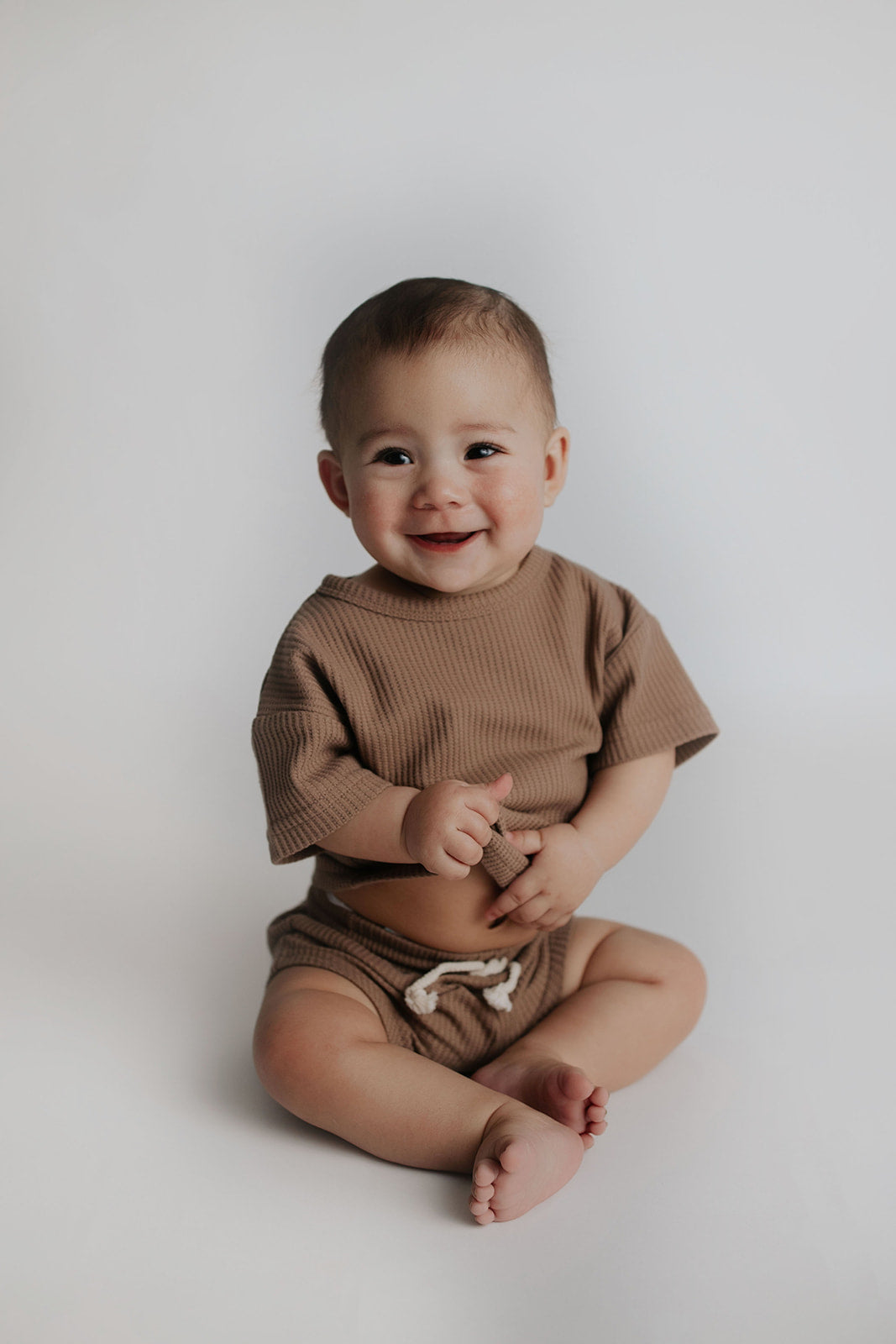 Cocoa Sands Brown Waffle Two Piece Set
