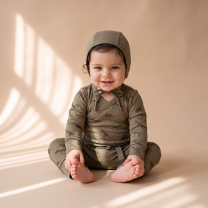 Organic Kimono Onesie & Pants Set - Dino