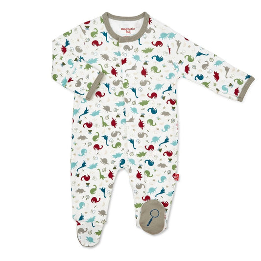 Dino Expedition Organic Cotton Magnetic Footie
