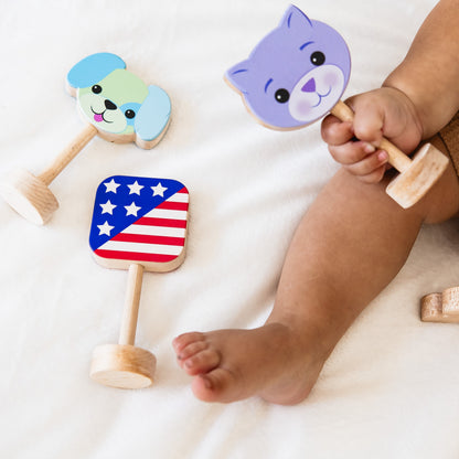 Grasp & Giggle Dog Rattle | Made in the USA 🇺🇸