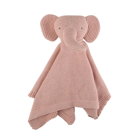 Organic Knit Elephant Lovey in Pink Pearl