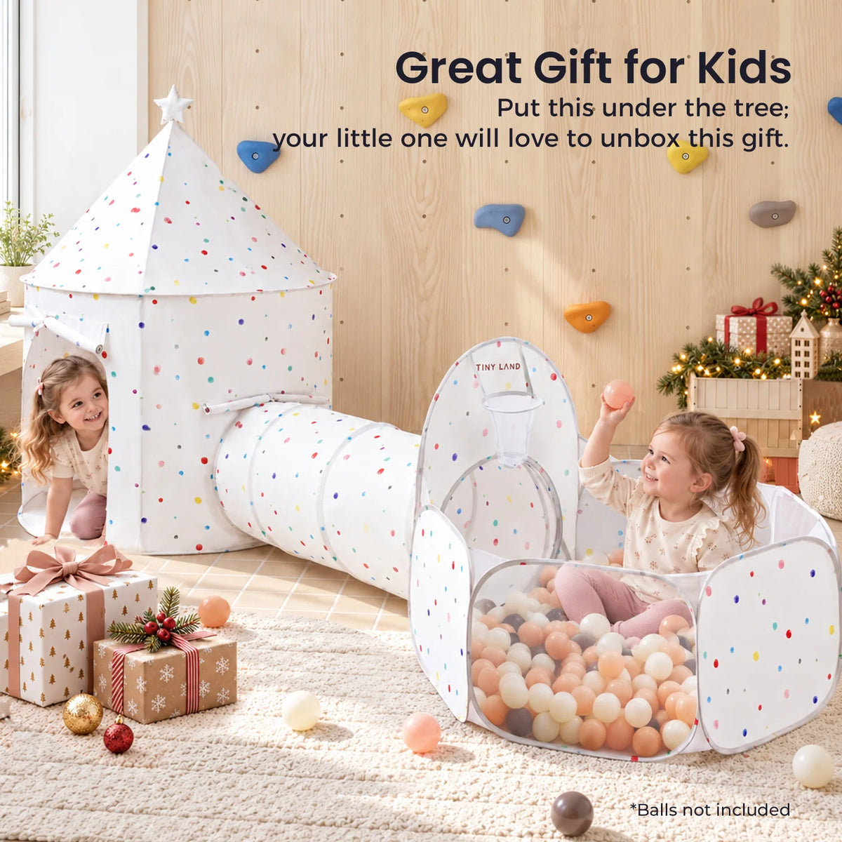 Tiny Land® Compact Adventure 3-in-1 Play Tunnel With no Balls