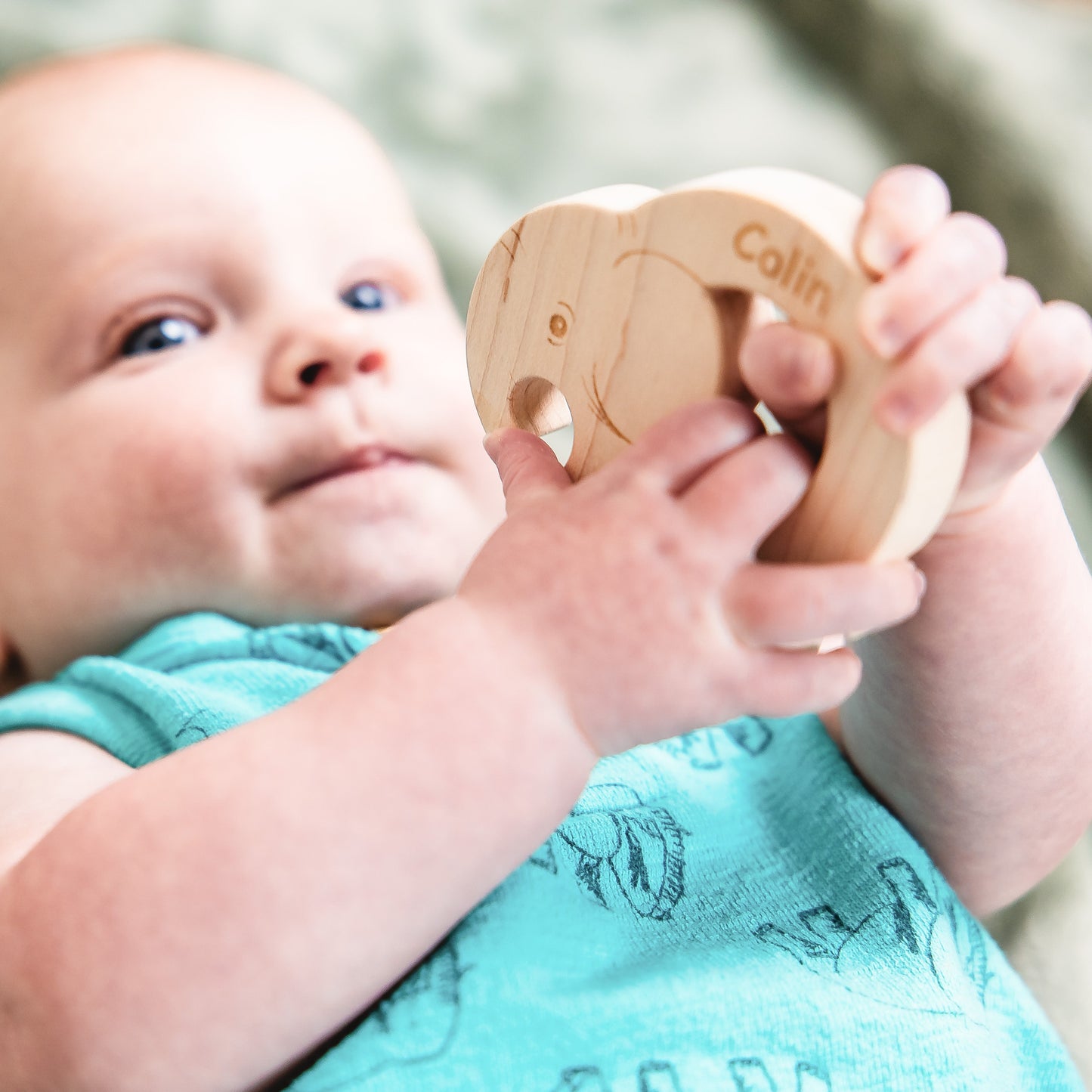 Soothing Elephant Teether with Organic Cotton Bag | Made in the USA 🇺🇸