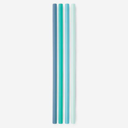 Extra-Long Reusable Silicone Straws, 4pk and 12pk