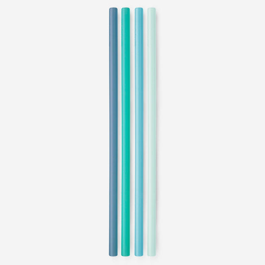 Extra-Long Reusable Silicone Straws, 4pk and 12pk