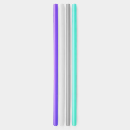 Extra-Long Reusable Silicone Straws, 4pk and 12pk